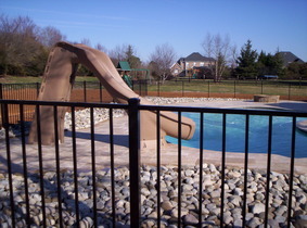 Pool side patio